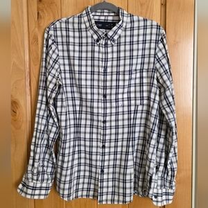 Armani Jeans Black and White Plaid Button-Down Shirt